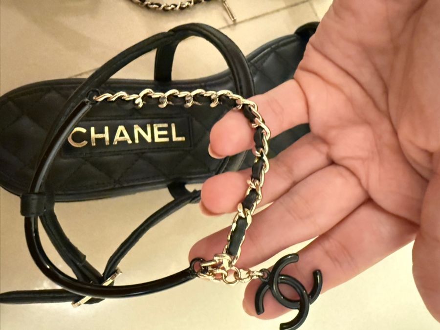 chanel 穿鏈 吊飾 涼鞋 36.5-4