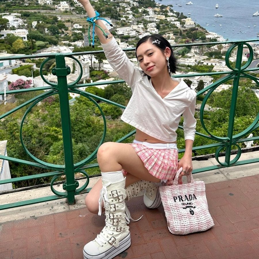PRADA普拉達 手提包 小號 雪粉色-4
