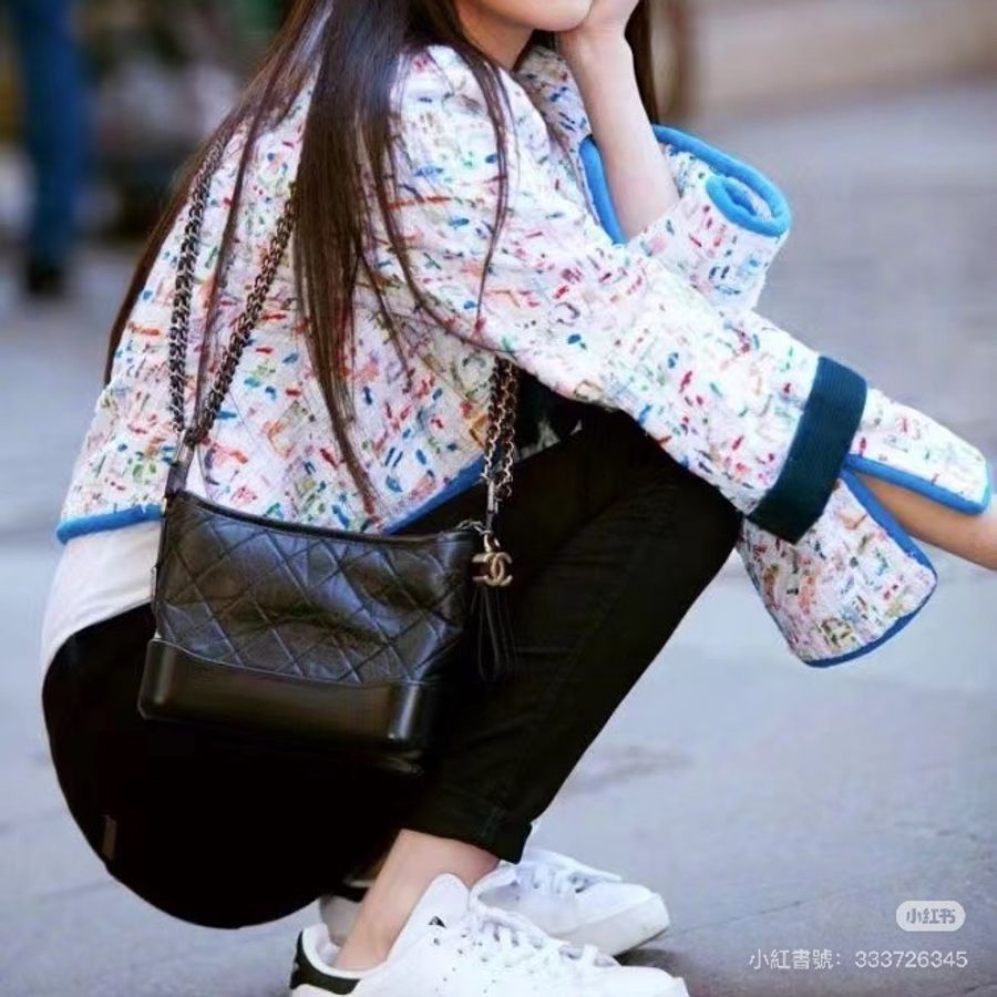 全配❤️ 香奈兒 黑金 流浪包 小號 gabrielle-2
