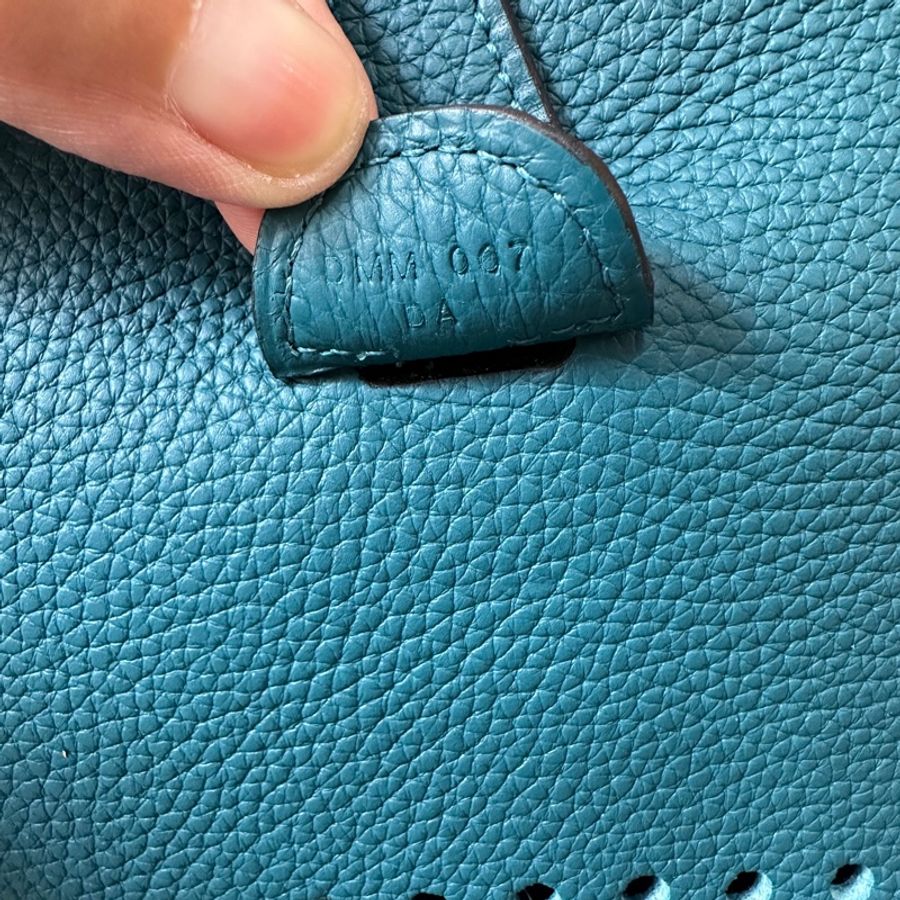 愛馬仕 hermes Evelyne 29牛仔藍銀扣togo皮D刻-5