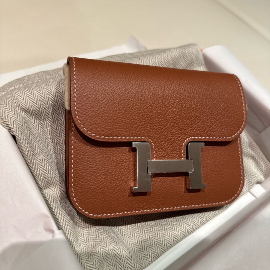 全新愛馬仕 Hermes Constance slim wallet - 淺金棕色-1