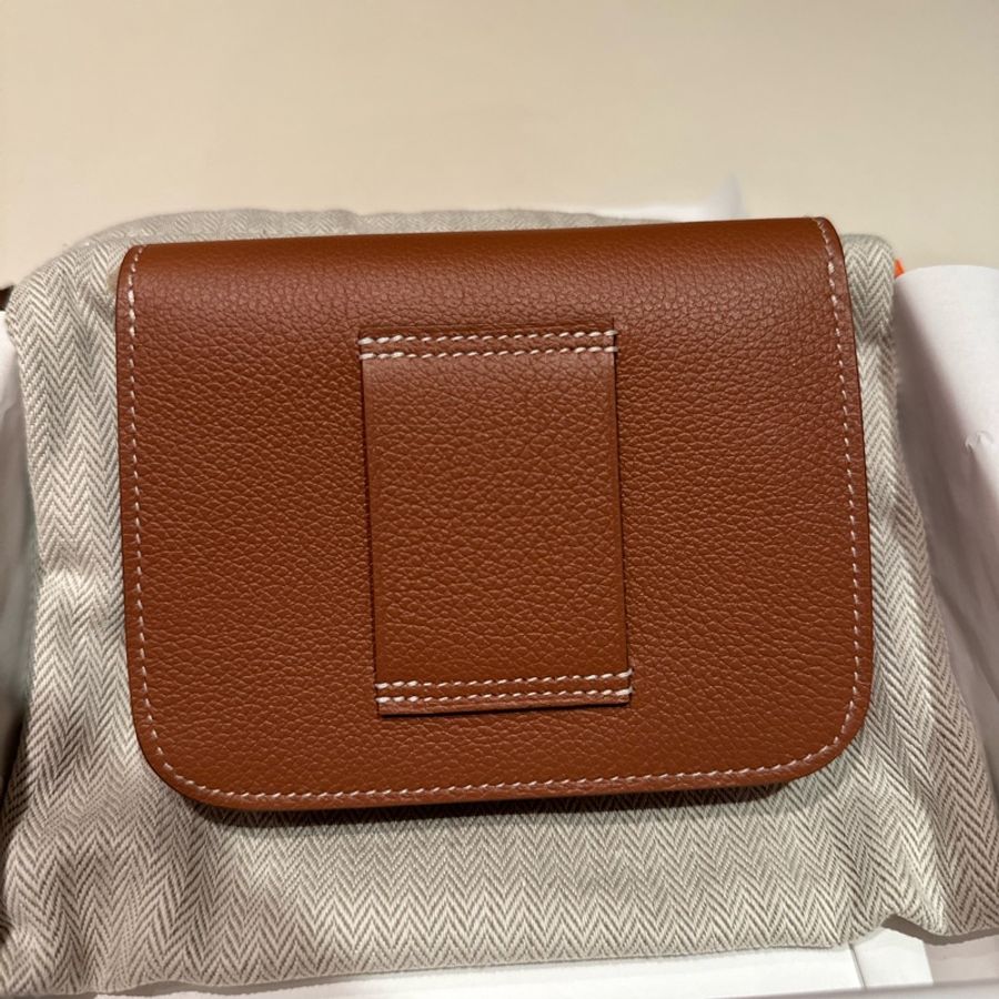 全新愛馬仕 Hermes Constance slim wallet - 淺金棕色-3