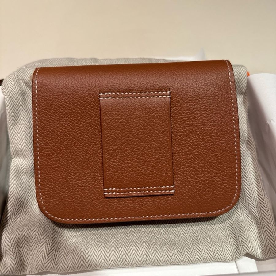 全新愛馬仕 Hermes Constance slim wallet - 淺金棕色-6