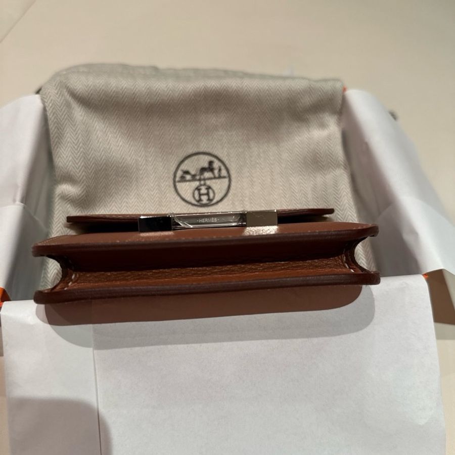 全新愛馬仕 Hermes Constance slim wallet - 淺金棕色-8
