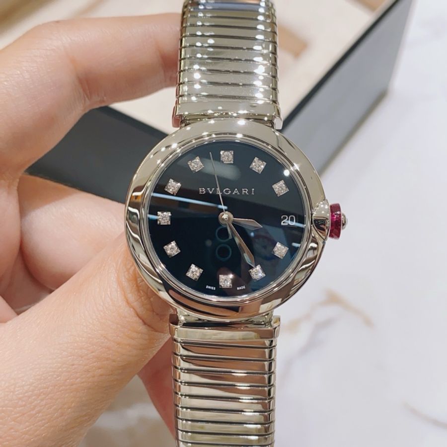 Bvlgari寶格麗LVCEA系列102953黑盤33mm自動機械女表-0