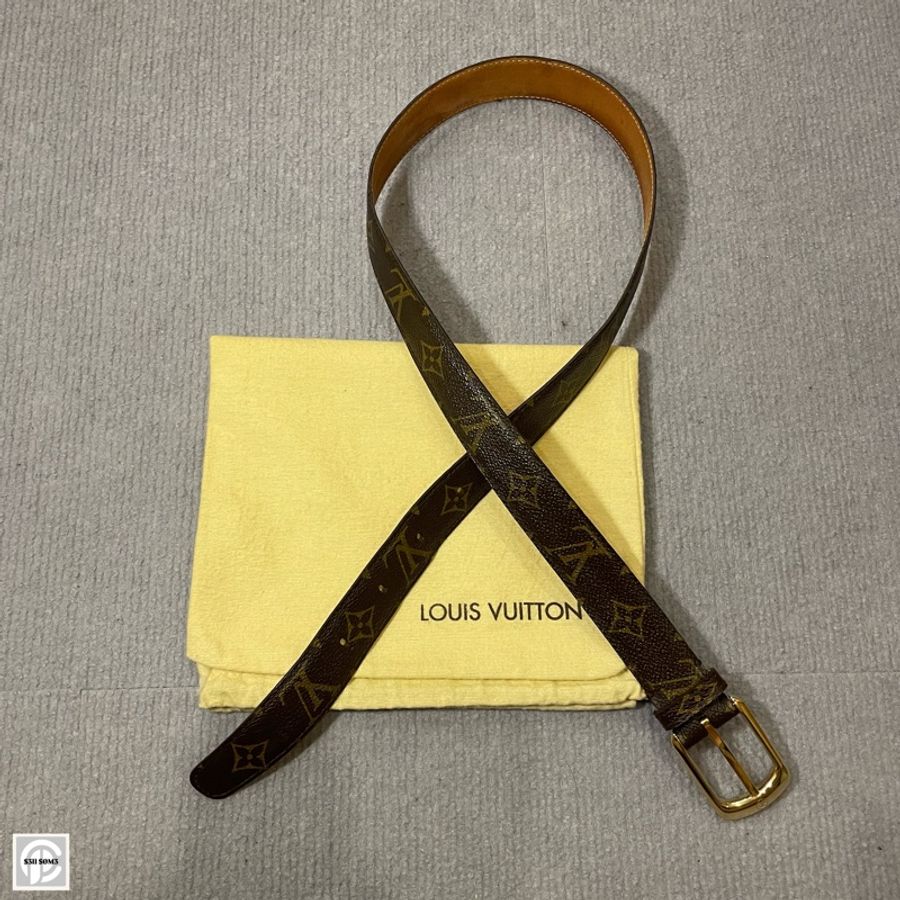LV Louis Vuitton Monogram Belt 34/85 皮帶-0