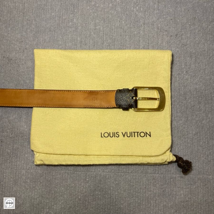 LV Louis Vuitton Monogram Belt 34/85 皮帶-3