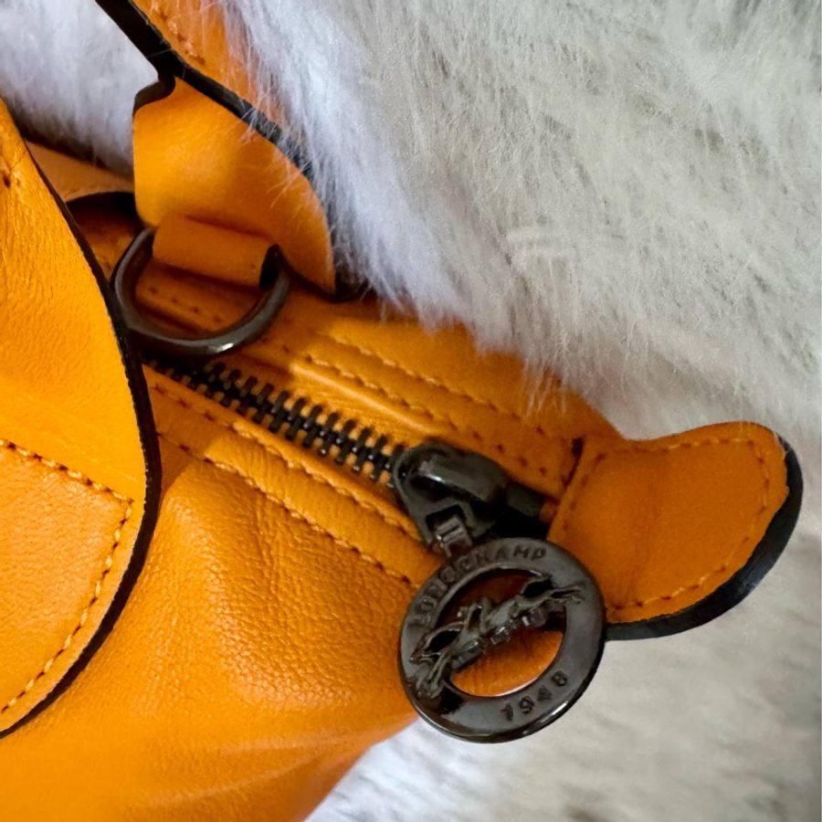 Longchamp 皮革製迷你斜背/手提水餃包-2