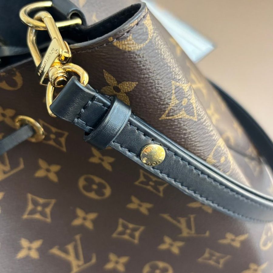 ::LOUIS VUITTON:: M44020 NéoNoé MM 花紋黑色邊水桶肩背斜背包-3