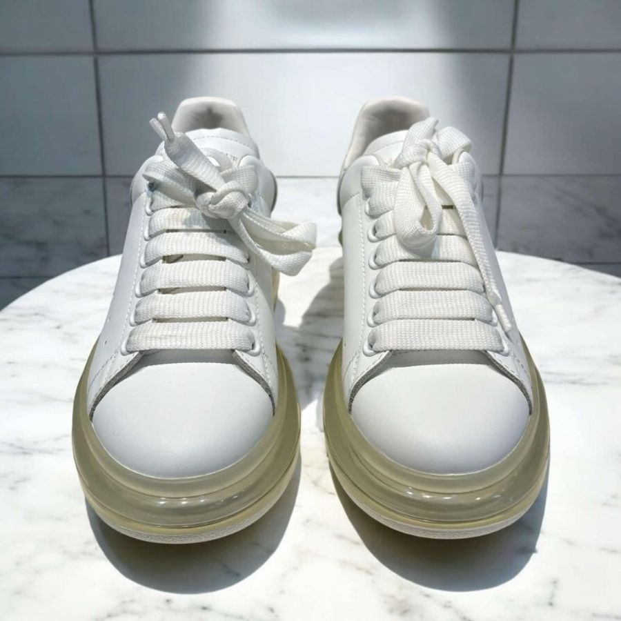 MCQUEEN 透明氣墊銀尾小白鞋/36號-1