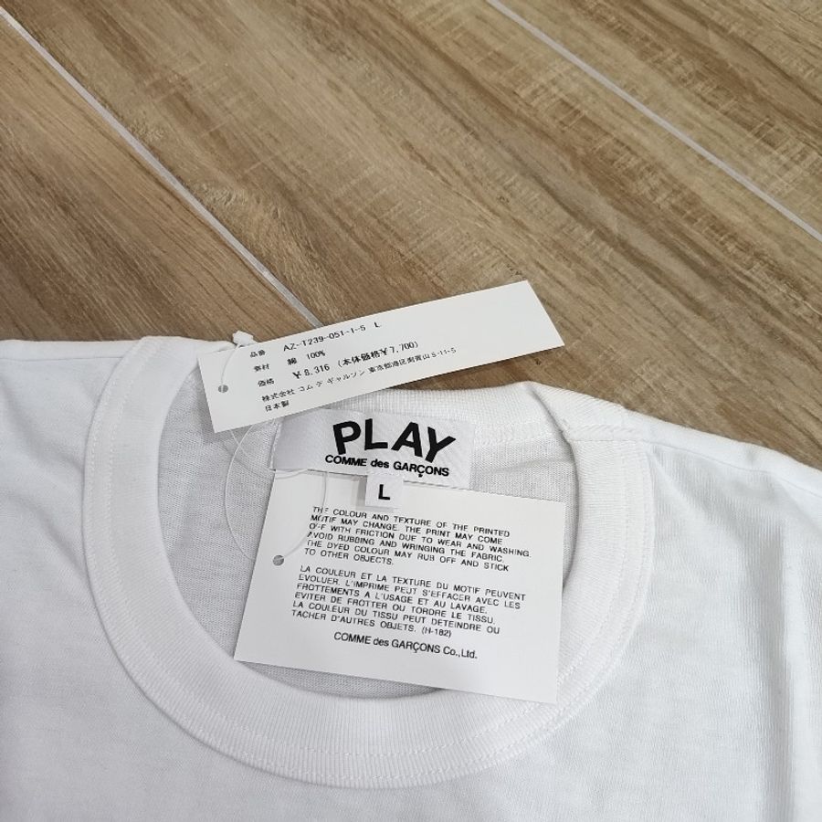 Comme des Garcons CDG Play Heart 川久保玲 限量雙心 眼睛 愛心 T 恤 白T 全新 女版L號-9