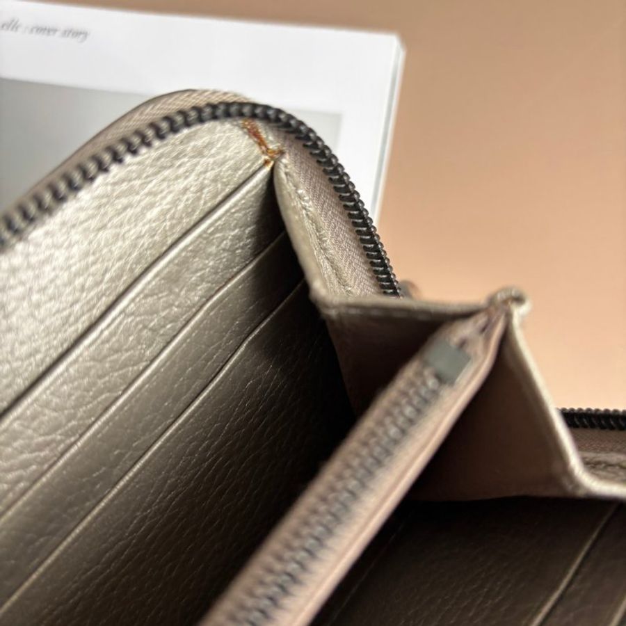 ::BOTTEGA VENETA:: BV 經典編織銀/灰色拉鍊長夾-33