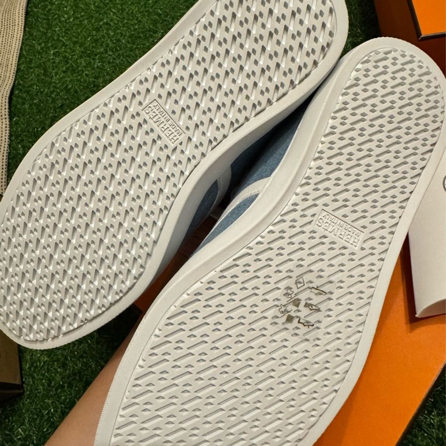 Hermes Innocent 勳章帆布鞋 藍37號-5