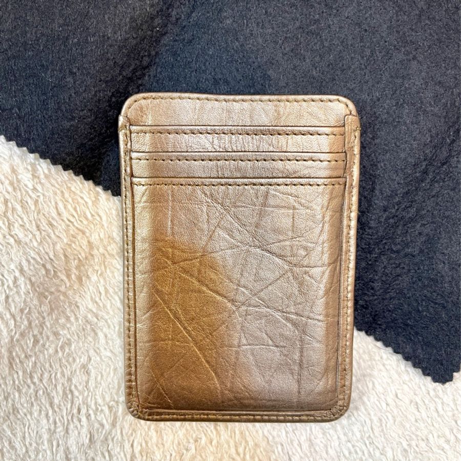 Chanel 經典限量 菱格紋 古銅金 康朋 名片夾 信用卡夾-14