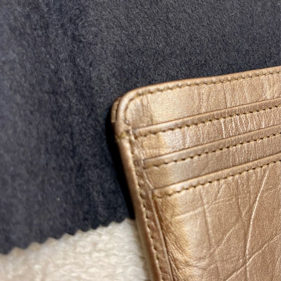 Chanel 經典限量 菱格紋 古銅金 康朋 名片夾 信用卡夾-16