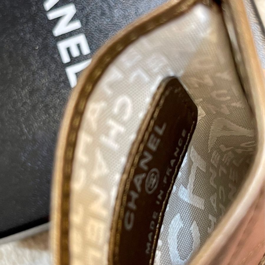 Chanel 經典限量 菱格紋 古銅金 康朋 名片夾 信用卡夾-24