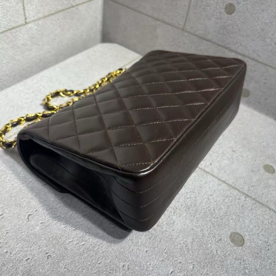 Chanel vintage 朱古力啡色半月包-2