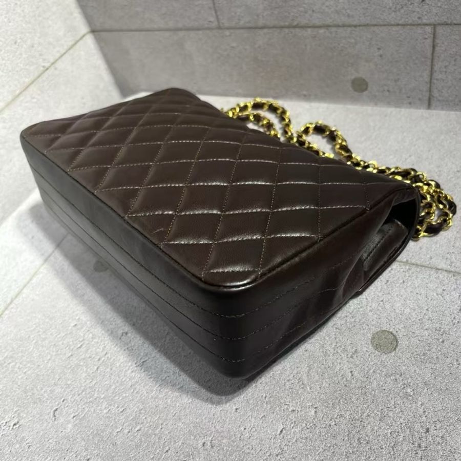 Chanel vintage 朱古力啡色半月包-3