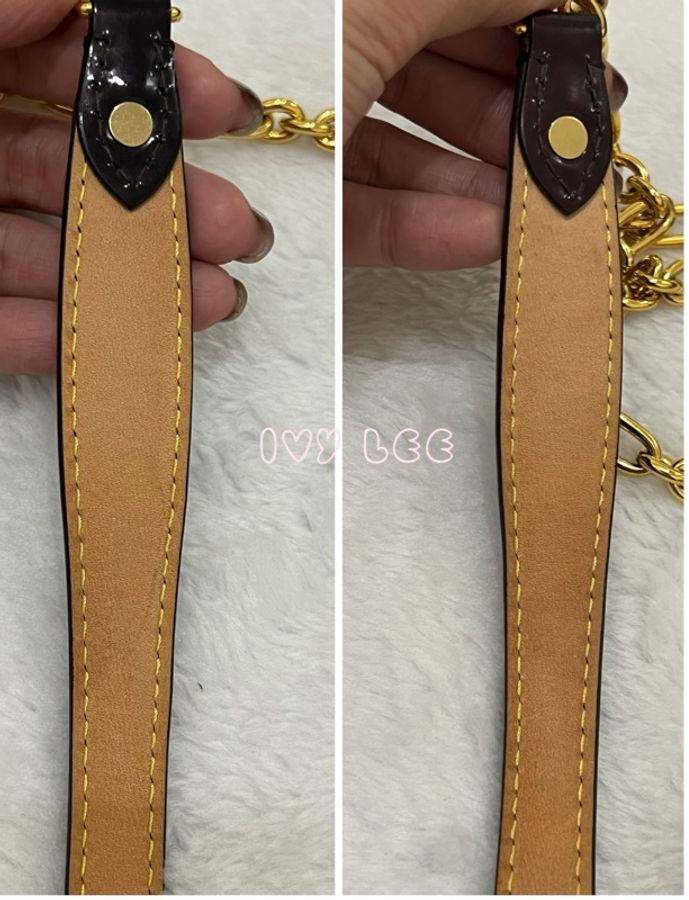 LOUIS(缺貨中、勿下單) VUITTON Vernis Belaire M93613 單肩包 金鏈條 斜背包 紫紅色漆皮正品 二手精品-20