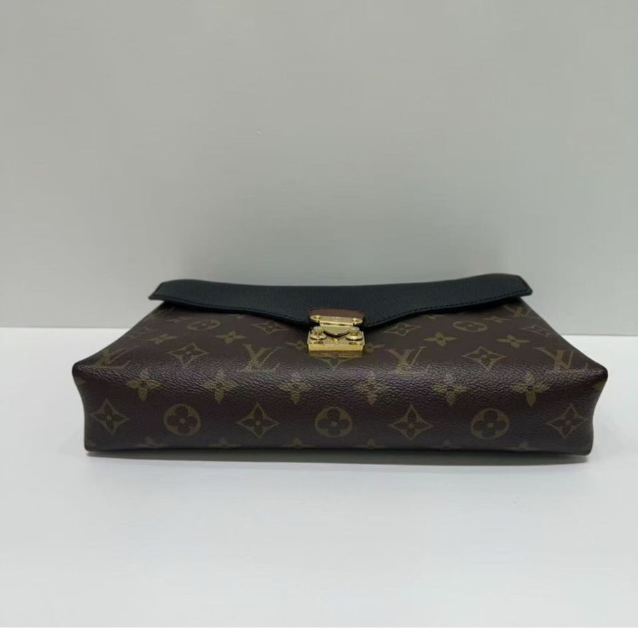 LV Pallas Chain 黑色拼老花信封包27*16*5  99新配件塵袋-2