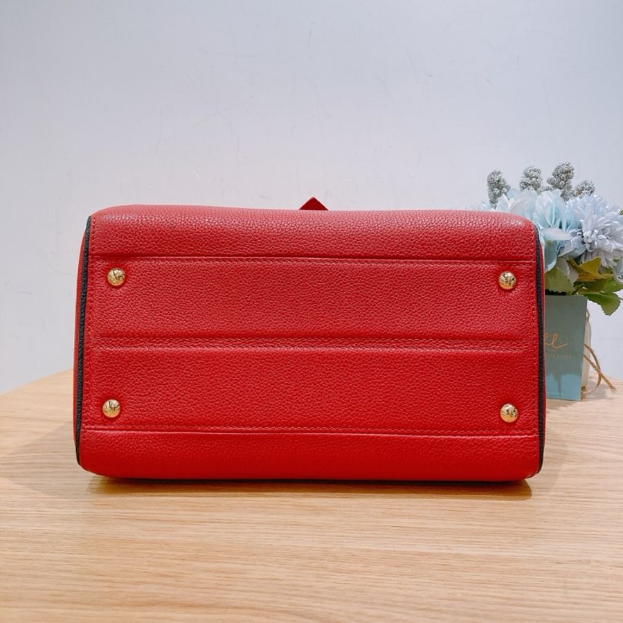 TW4257 Louis Vuitton LV 路易威登紅色拼老花手提斜挎包-4