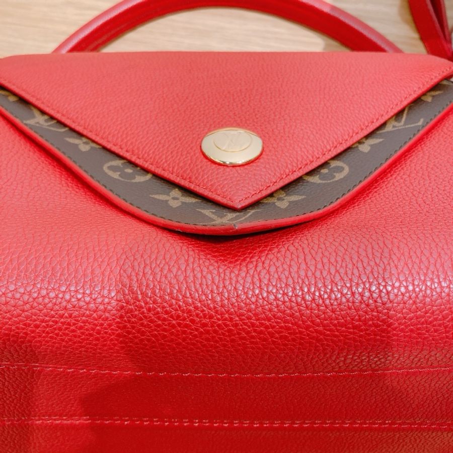 TW4257 Louis Vuitton LV 路易威登紅色拼老花手提斜挎包-20