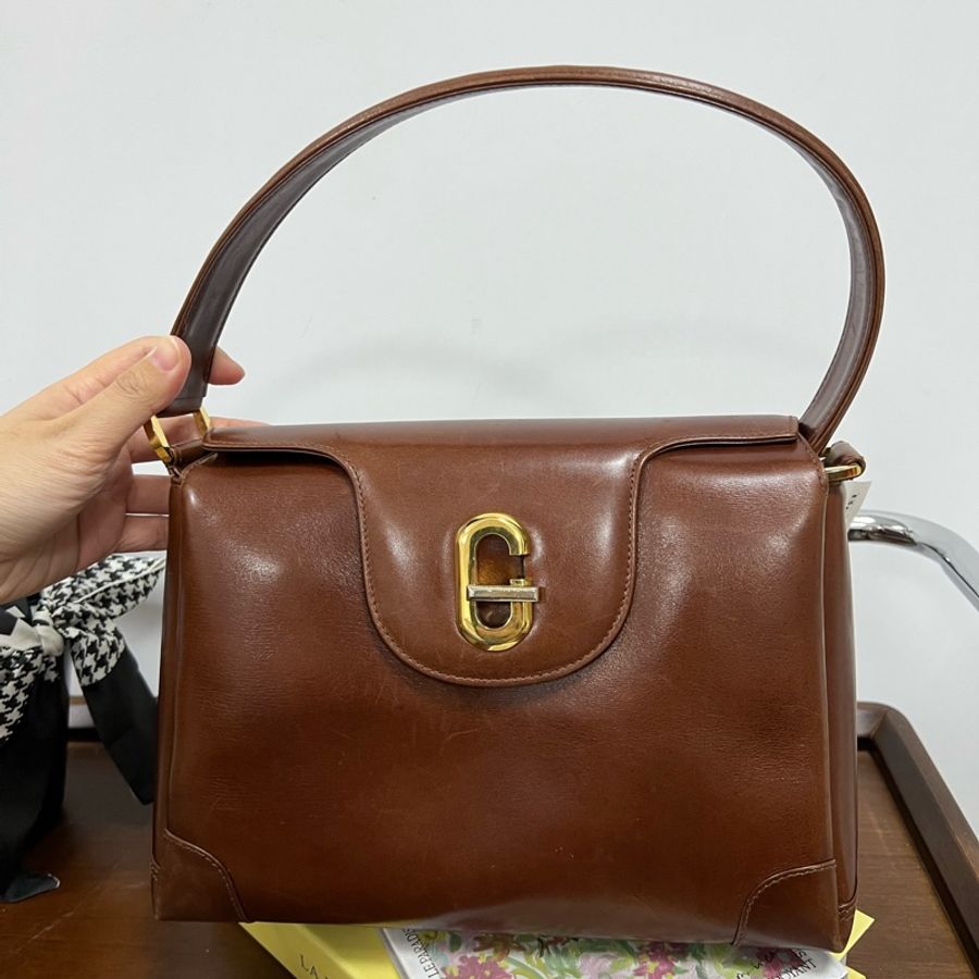 Gucci 古董 Vintage盒子 中古 巧克力 Box皮 手提包-2