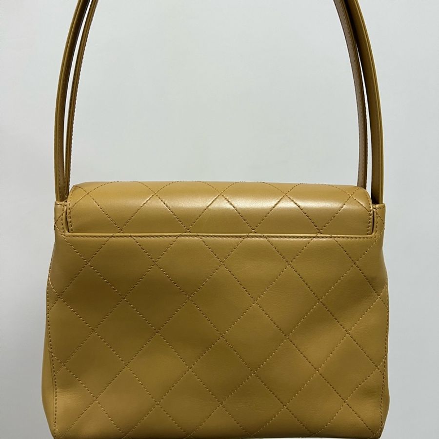 Chanel Vintage Kelly 香奈兒 單肩包 中古 奶茶色 米色 老香-7