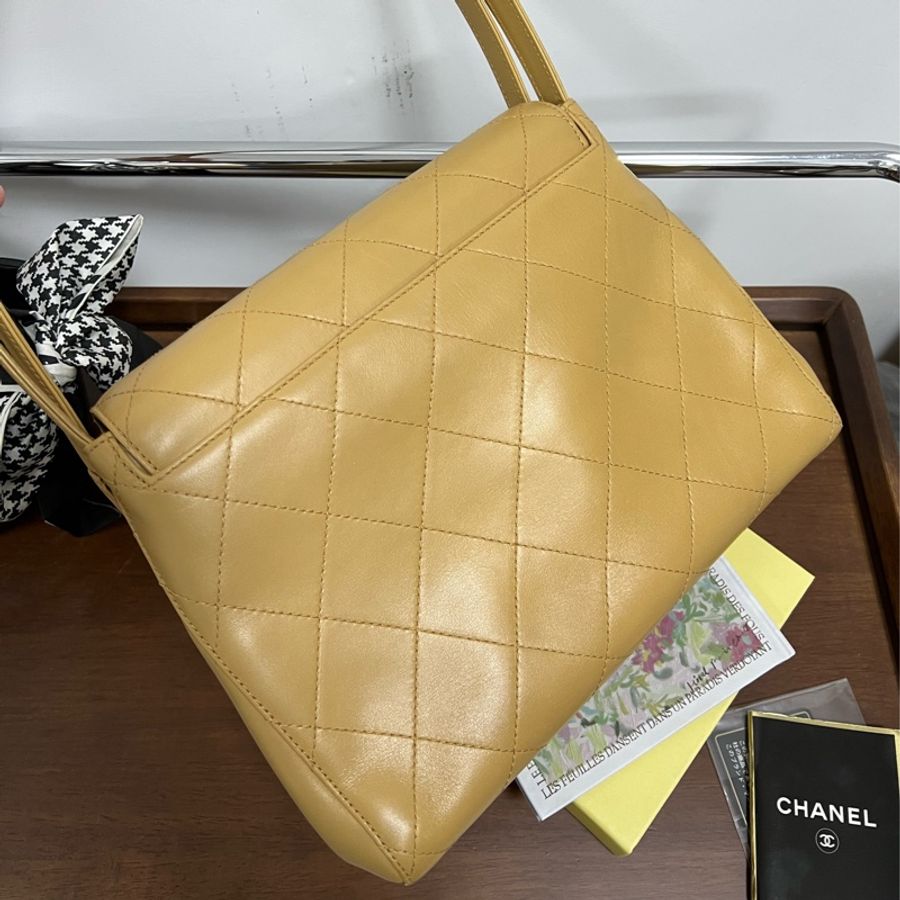 Chanel Vintage Kelly 香奈兒 單肩包 中古 奶茶色 米色 老香-8
