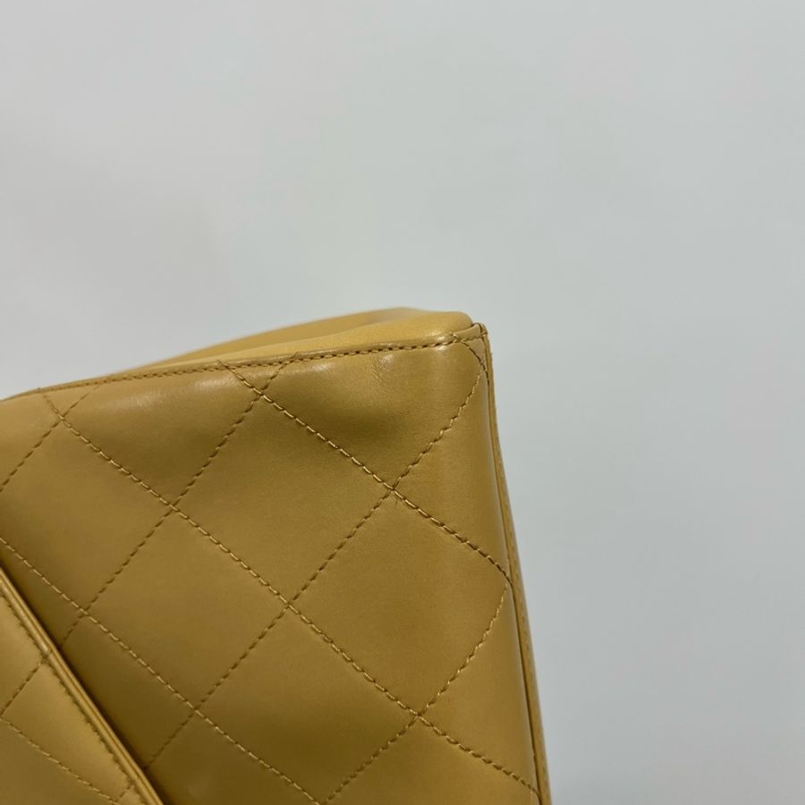 Chanel Vintage Kelly 香奈兒 單肩包 中古 奶茶色 米色 老香-11
