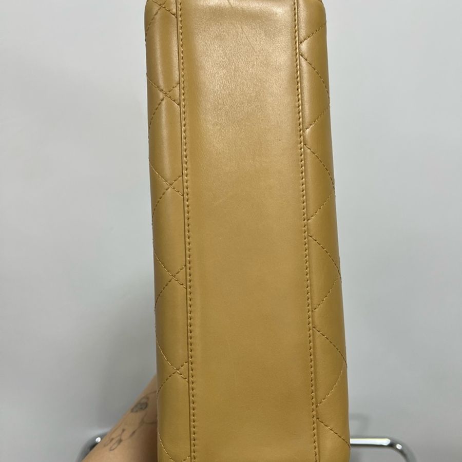 Chanel Vintage Kelly 香奈兒 單肩包 中古 奶茶色 米色 老香-13