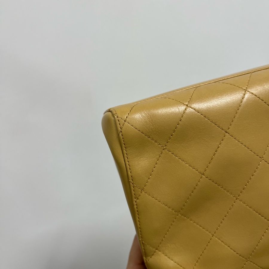 Chanel Vintage Kelly 香奈兒 單肩包 中古 奶茶色 米色 老香-14