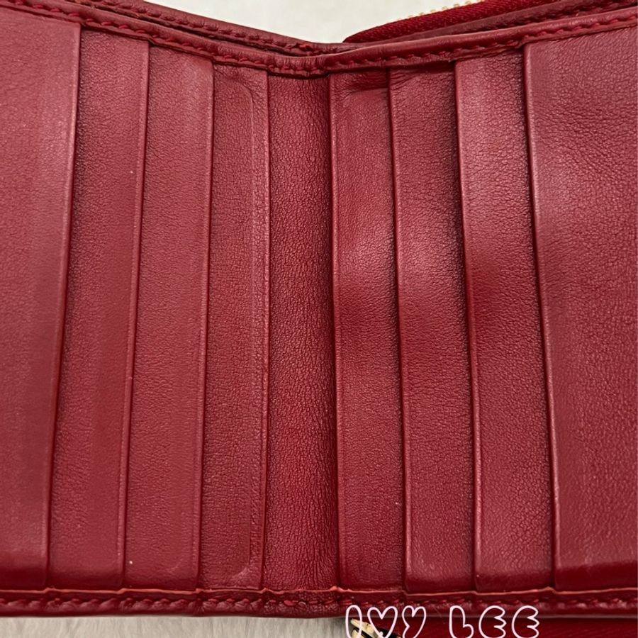 GUCCI GUCCISSIMA 八卡層 拉鍊短夾 經典紅 449395 正品 二手精品-22