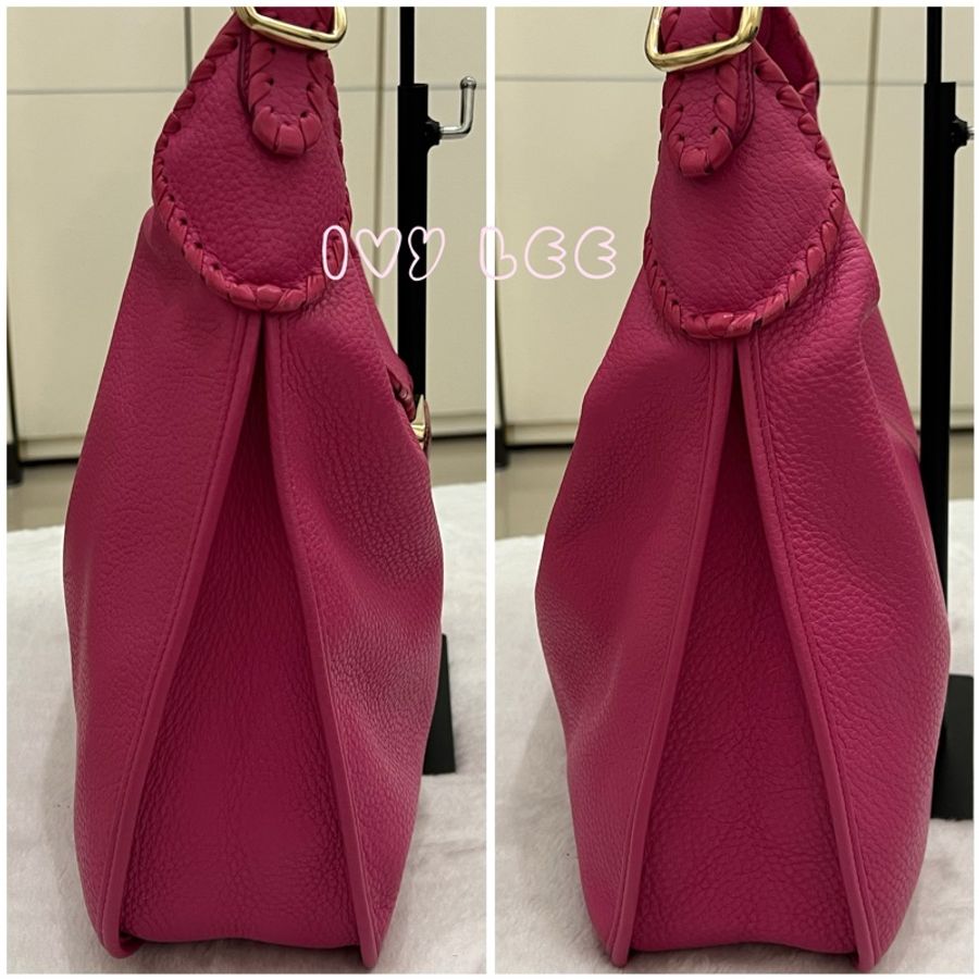 LOEWE Granada Anagram 單肩包 手提包 桃粉皮革 正品 二手精品-10
