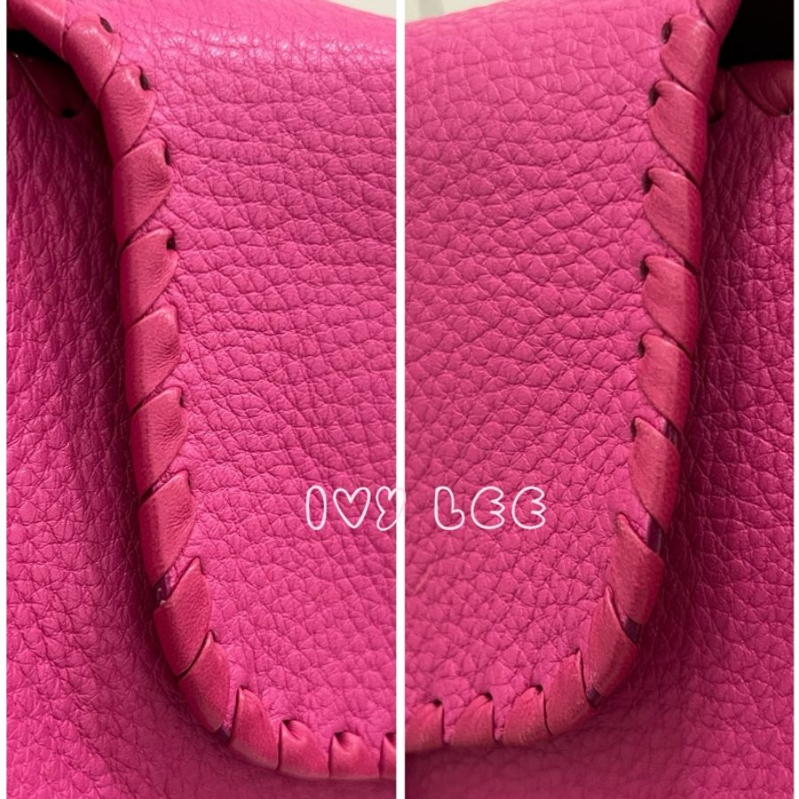 LOEWE Granada Anagram 單肩包 手提包 桃粉皮革 正品 二手精品-20