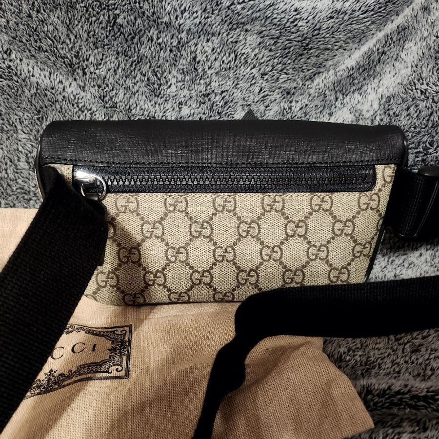 Gucci 胸腰包 老花 牛皮 黑-1