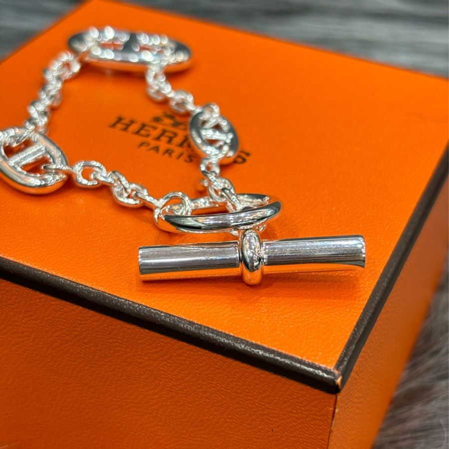 HERMES Farandole d’ancre 純銀 925 豬鼻子 手鍊 手環-1