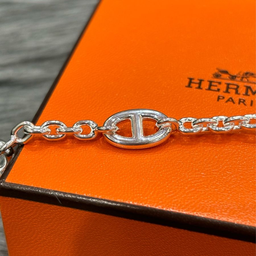 HERMES Farandole d’ancre 純銀 925 豬鼻子 手鍊 手環-3