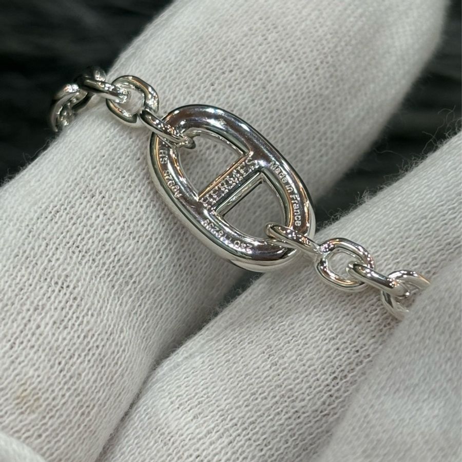 HERMES Farandole d’ancre 純銀 925 豬鼻子 手鍊 手環-7