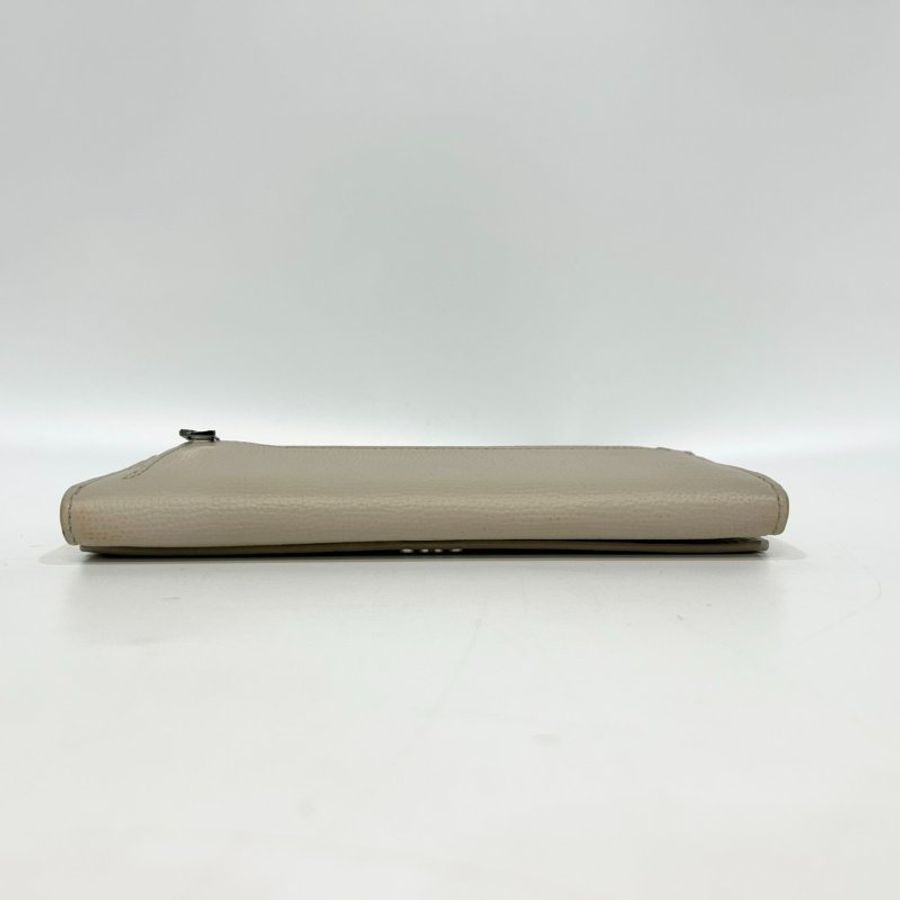 LOEWE沙色鵝卵石紋小牛皮Anagram銀釦下蓋長夾C821ACWX05-6