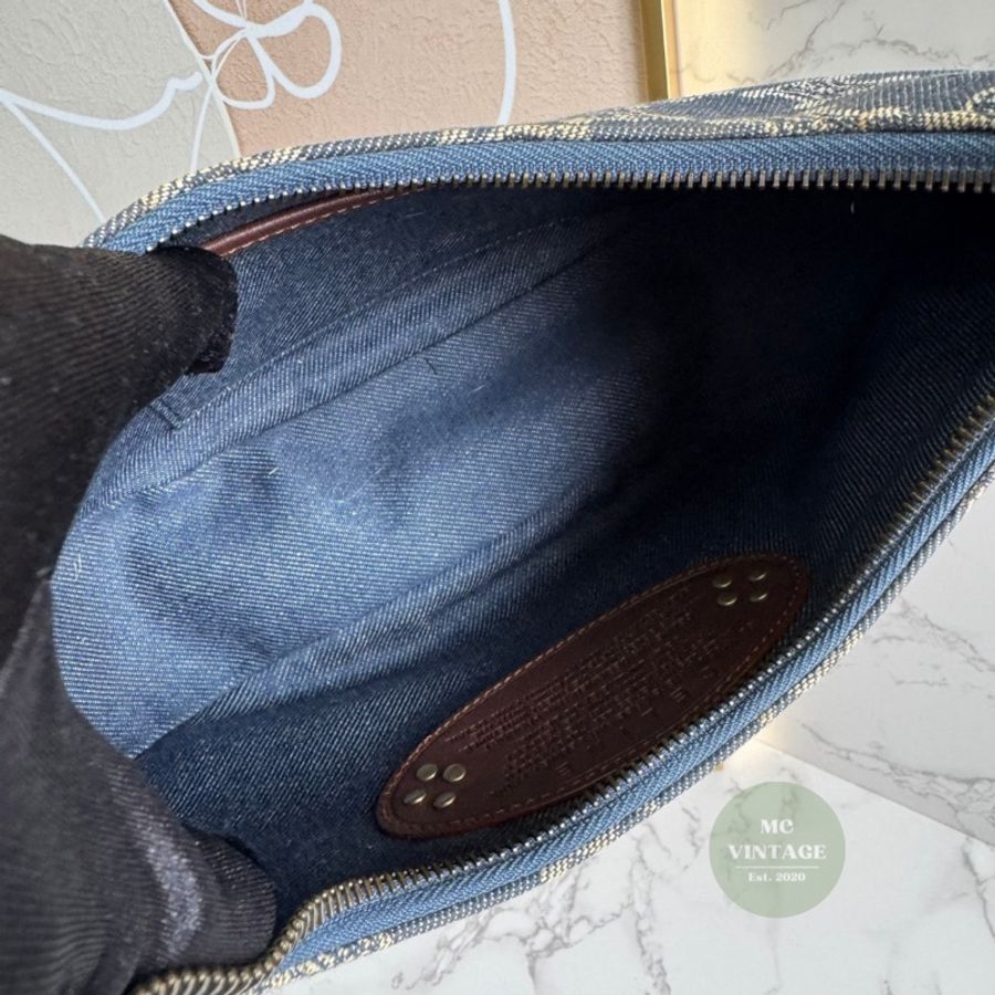 CELINE Vintage Denim Shoulder Bag 中古 牛仔 老花 腋下包 肩背包-18