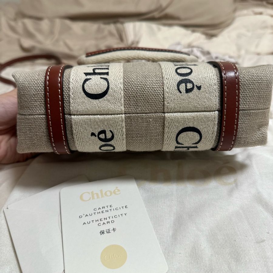CHLOE mini woody 帆布托特包-3