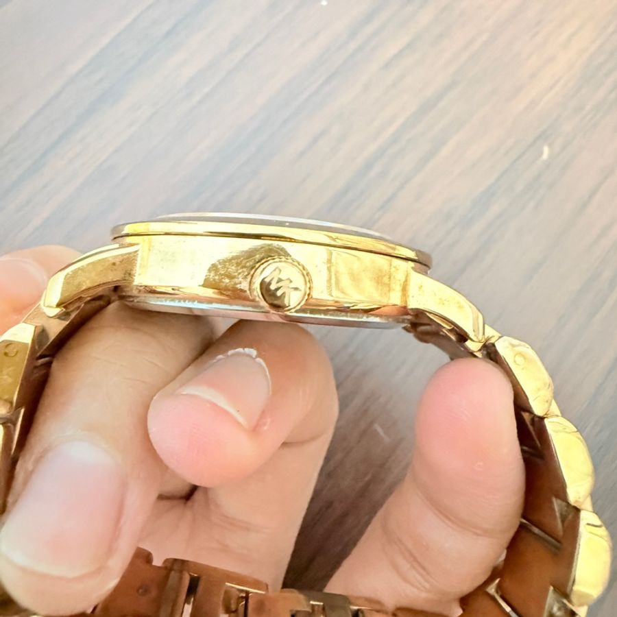 Mk錶面滿鑽金色錶-5