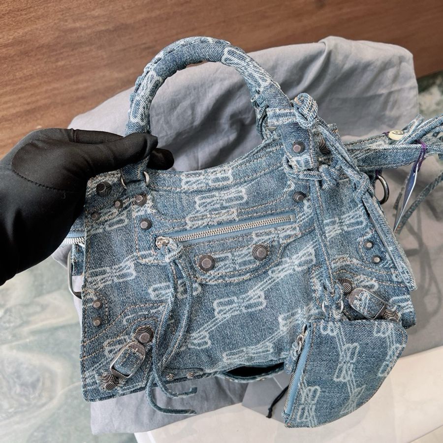 巴黎世家 Neo Cagole 牛仔機車包-0