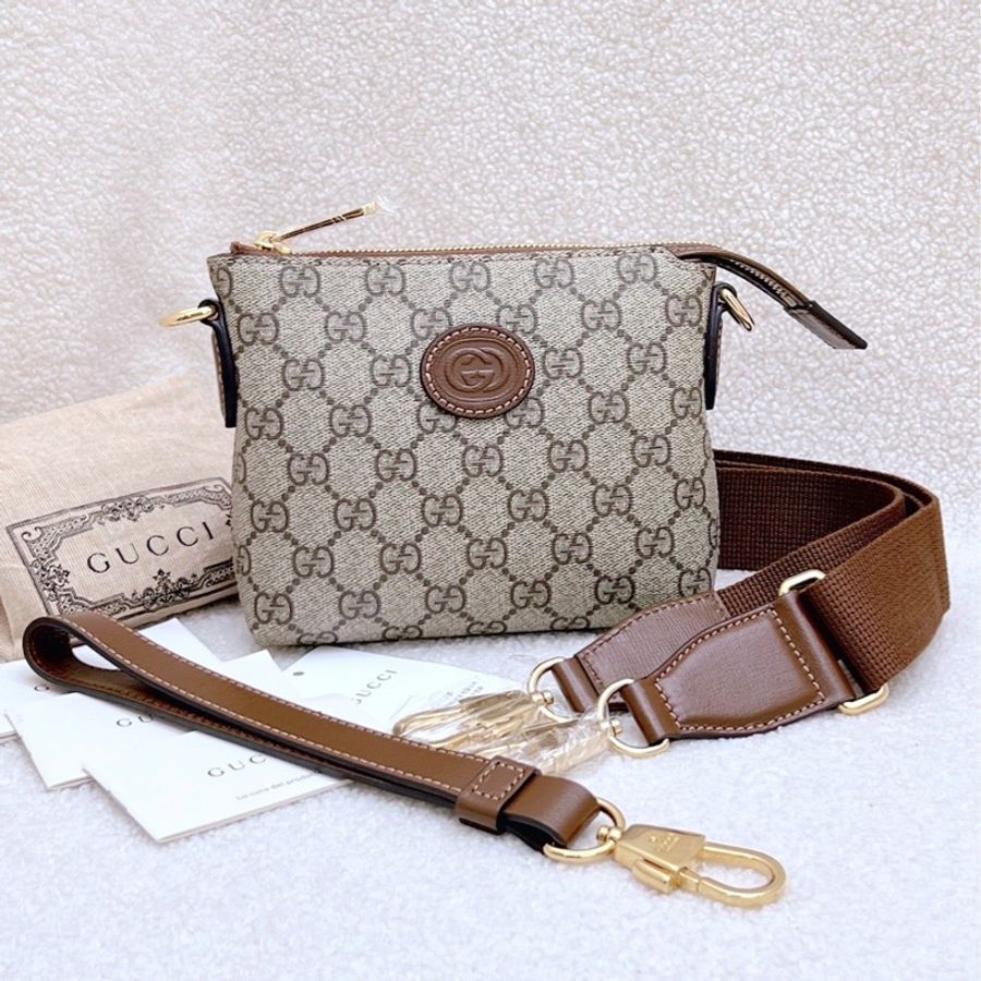 全新Gucci 雙Glogo 迷你郵差包-0