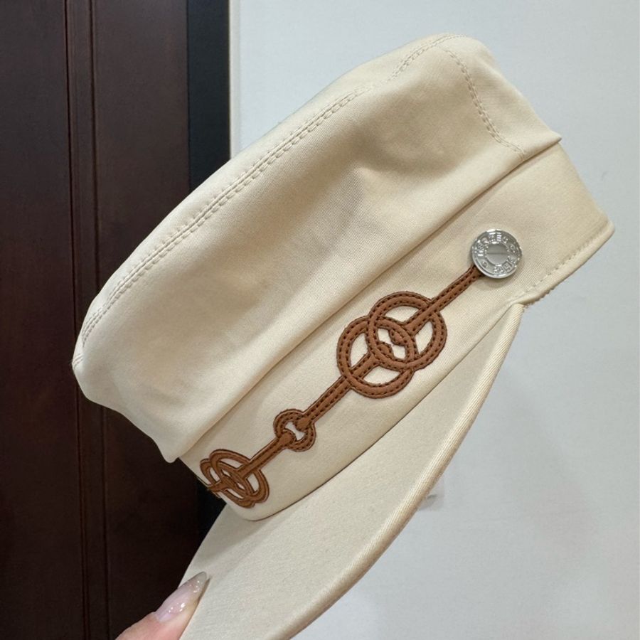Hermes 愛馬仕 Cabourg Cliquetis 米色 報童帽 貝蕾帽 休閒帽 遮陽帽-5
