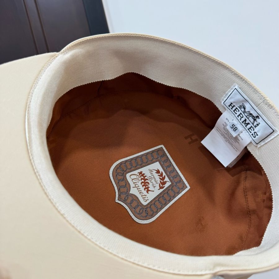 Hermes 愛馬仕 Cabourg Cliquetis 米色 報童帽 貝蕾帽 休閒帽 遮陽帽-16