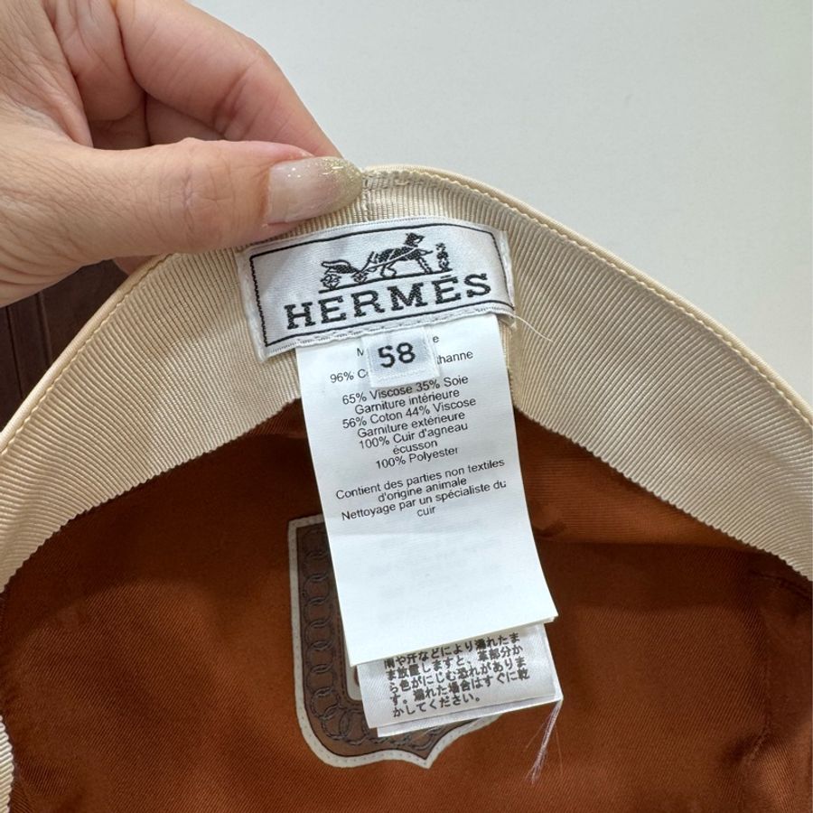 Hermes 愛馬仕 Cabourg Cliquetis 米色 報童帽 貝蕾帽 休閒帽 遮陽帽-17