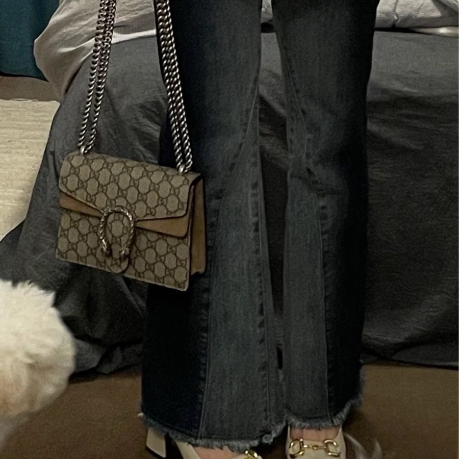GUCCI 酒神卡其色小號-1
