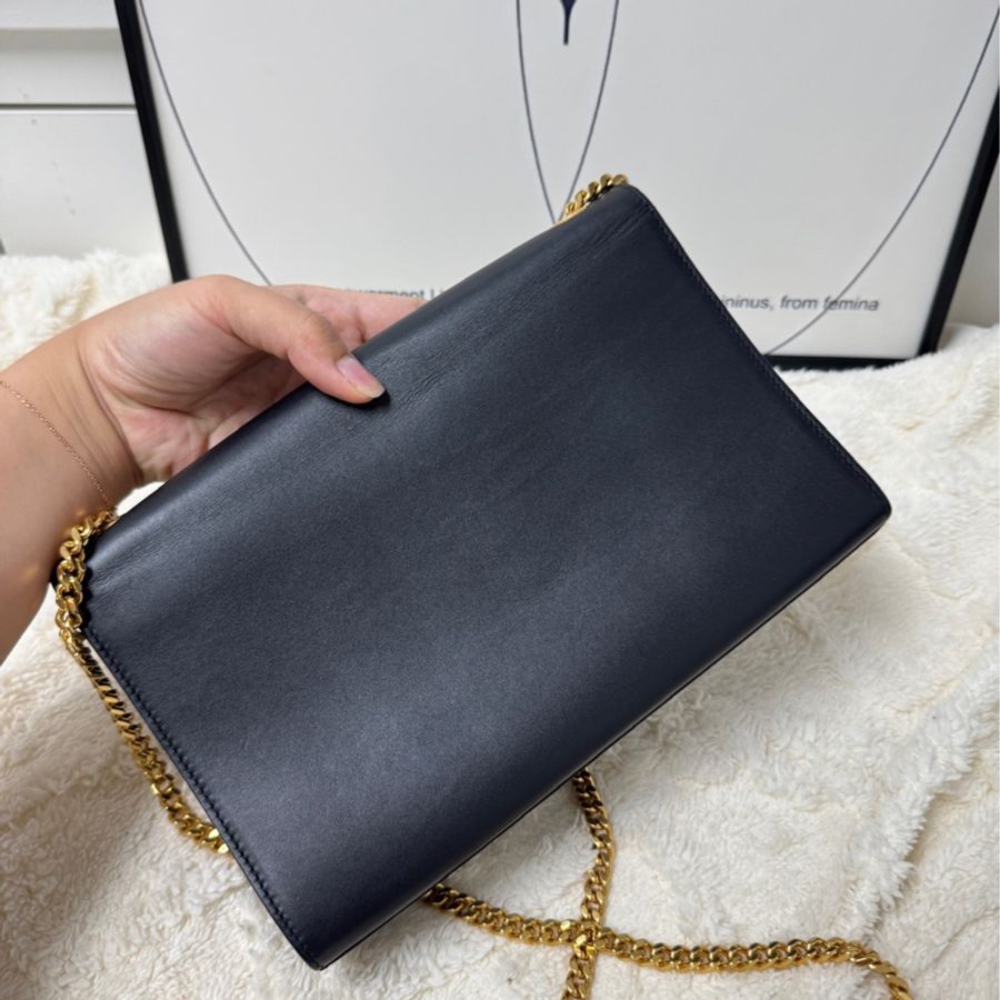 Ysl 流蘇信封包 經典黑金配搭大size 24cm-12